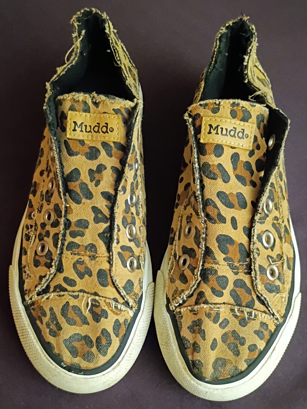 Mudd Women's Leopard Print Slip-On Sneakers - Tan/Black Size 7